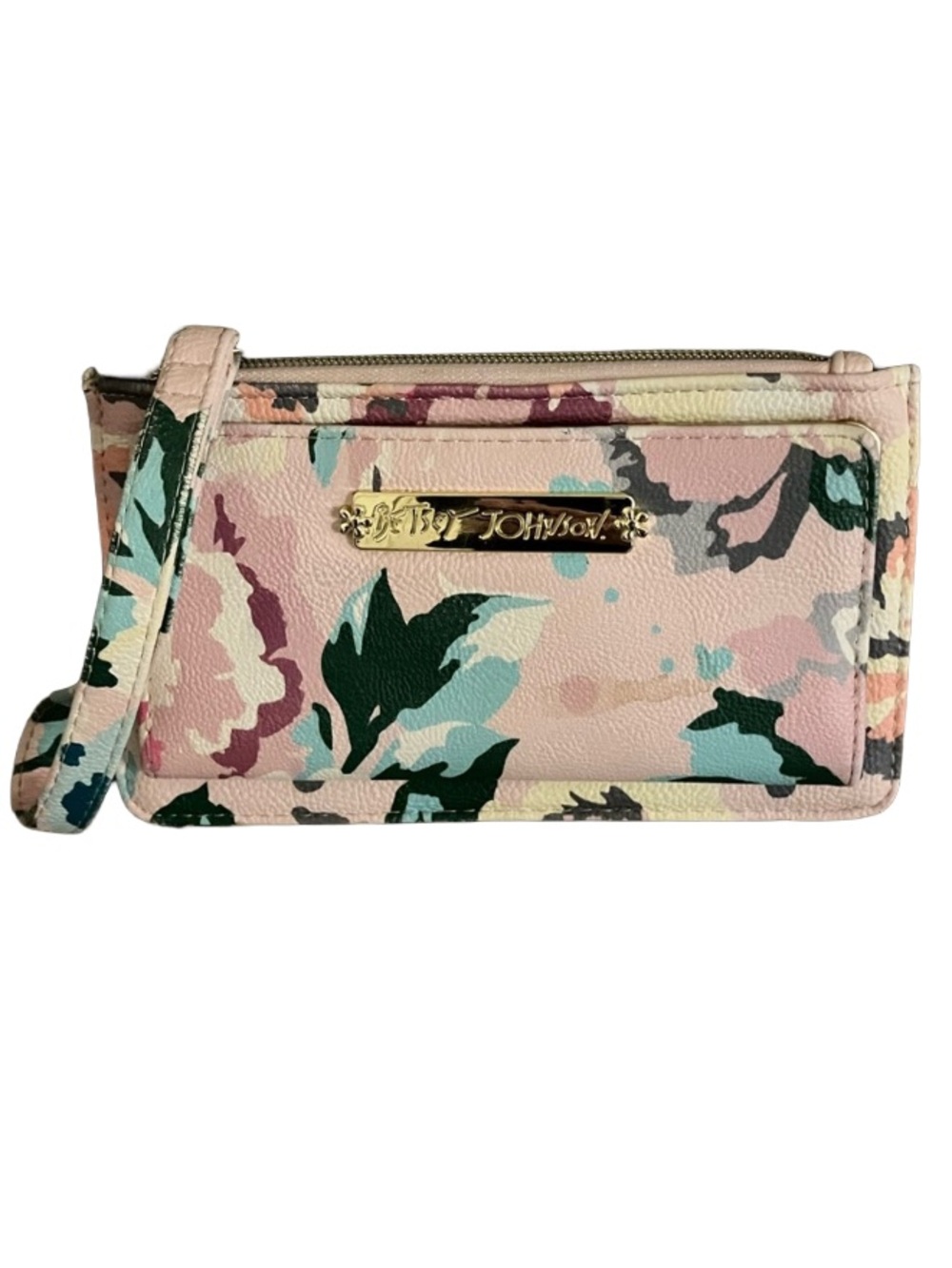 In Beautiful Condition! BETSEY JOHNSON  Floral Wristlet